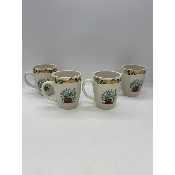 Thomson Pottery Birdhouse Set of 4 Coffee Mugs Cups - Picture 2 of 3
